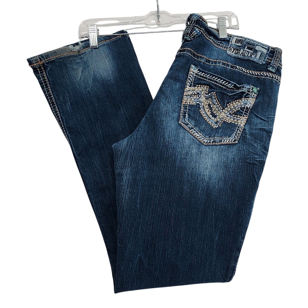 Hydraulic 15/16 Blue Grammy Slim Boot Jeans Y2K McBling Western Boho Embellished